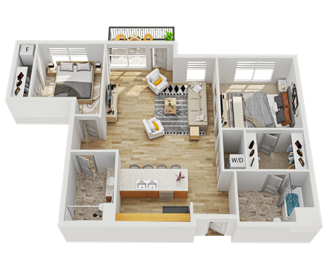 J Floor Plan at Wheaton 121, Wheaton